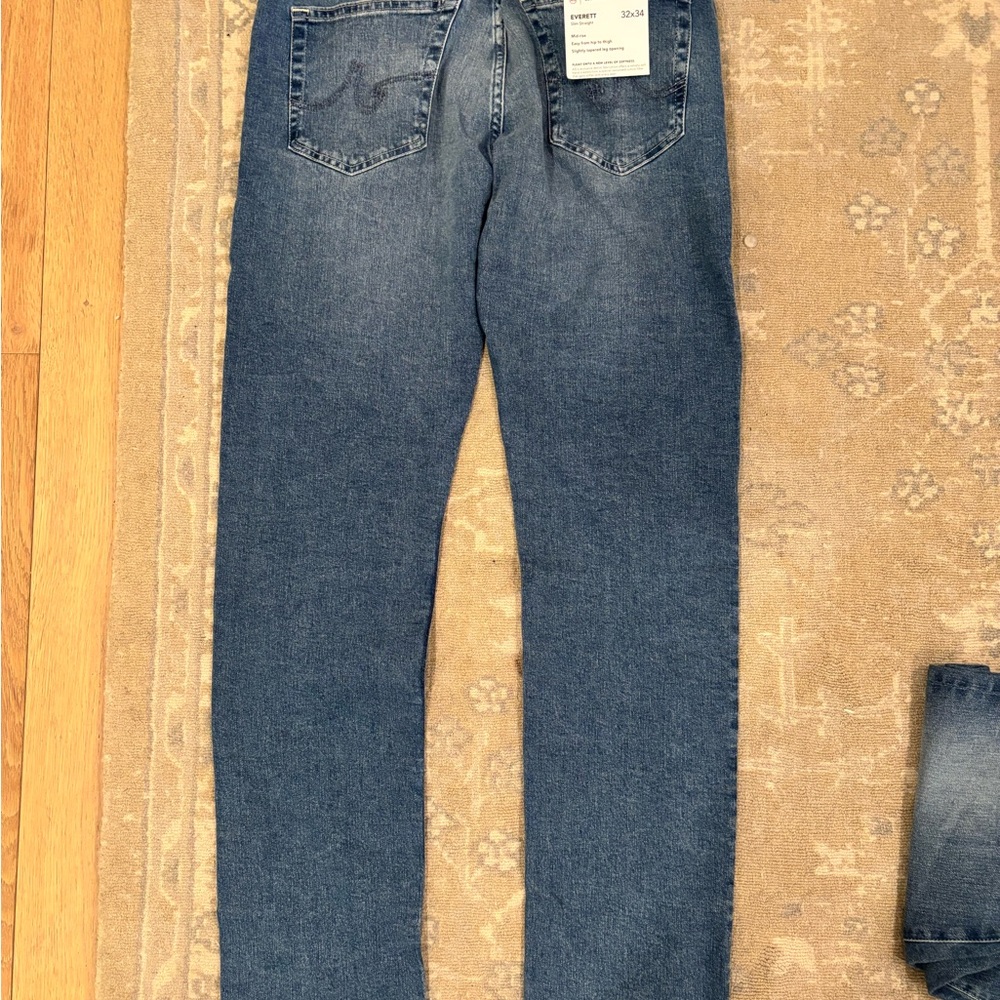 Men's AG Blue Jeans Everett 32x34 Dlim Straight- 2 pairs $200/ea, NWT